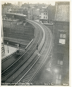 Railroad crossing over B and A tracks, Castle Street