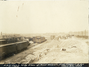 Northerly view of road bed et cetera, from Freeport Street bridge