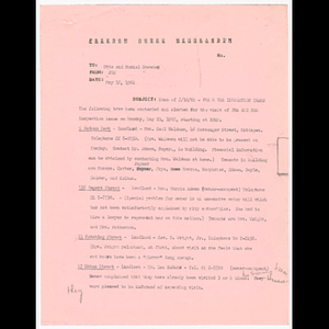 Memorandum from JSW to Otto and Muriel Snowden about memo of May 10, 1962 - FHA & BRA inspection teams