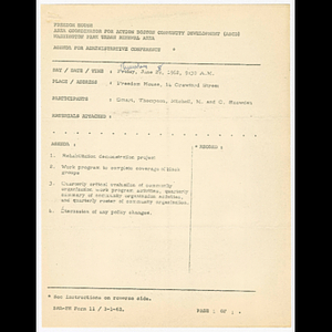 Agenda and minutes for administrative conference on June 28, 1962