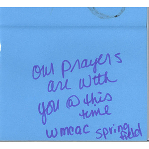 Card from a woman at the Western Massachusetts Correctional Alcohol Center