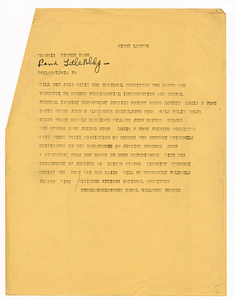 Draft of letter from Citizens National Committee for Sacco and Vanzetti to Francis Fisher Kane, August 1927