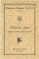 Palestine Chapter, No. 114 Minstrel Show Booklet