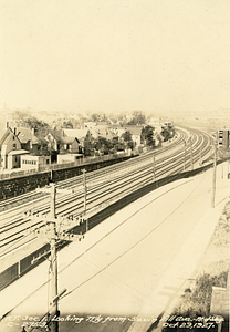 Dorchester Rapid Transit section 1. Looking north from Savin Hill Avenue - right of way