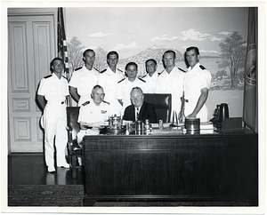 Mayor John F. Collins with unidentified military