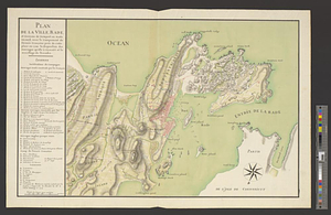 Plan de la ville, rade, et environs de Newport en Rode Island, avec le campement de l'armée Françoise prés de cette place en 1780. la disposition des ouvrages qu'elle à excuté et le mouillage de l'escadre