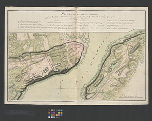 Plan of the battle and situation of the British and French armys on the Heights of Abraham the 28th: of April 1760