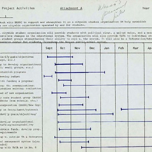 Statement of project activities from Wissa Z. Wissa's personal file