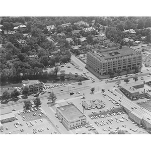 Cottage Farm (Boston University) Bridge, Commonwealth Avenue, Howard Johnson's building, Cadillac ?, Boston, MA