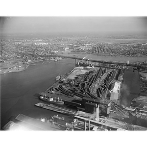 Charlestown, Waterfront, Mystic River, terminal, ship, Boston, MA