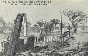 Salem Fire of 1914, Ruins on Leach St. & Lafayette St.