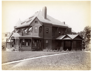 Exterior view of residence, Brookline, Mass., undated