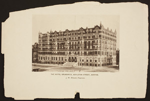 Hotel Brunswick, Boylston Street, Boston, J.W. Wolcott, proprietor