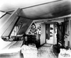 Interior view of the Dorothy Quincy House, attic bedroom, Quincy, Mass., undated