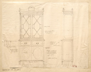 "Music Cabinet of Mahogany with Crotch Veneer and Inlay"