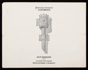 Architectural & ornamental leadwork, Hoyt Hardlead, Hoyt Hardlead Products Department, National Lead Company, 111 Broadway, New York, New York