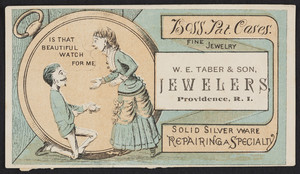 Trade card for W.E. Taber & Son, jewelers, Providence, Rhode Island, undated