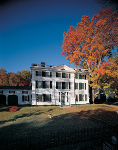 View of exterior facade, fall, Barrett House, New Ipswich, N.H.