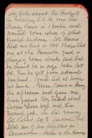 Thomas Lincoln Casey Notebook, April 1890-June 1890, 41, also spoke about the bridge