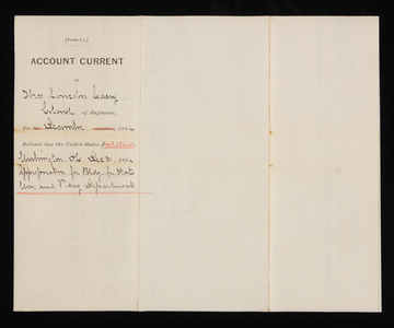 Accounts Current of Thos. Lincoln Casey - December 1884, December 31, 1884