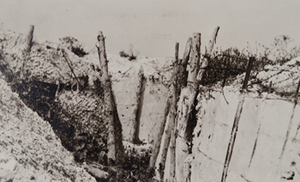 Close-up of a concrete trench