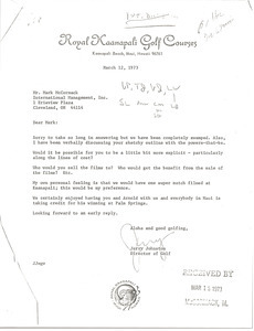 Letter from Jerry Johnston to Mark H. McCormack