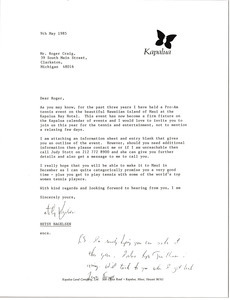 Letter from Betsy Nagelsen to Roger Craig