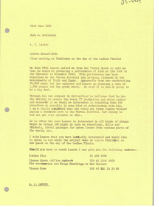 Memorandum from Arthur J. Lafave to Mark H. McCormack