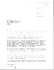Letter from Trevor Birch to Mark H. McCormack
