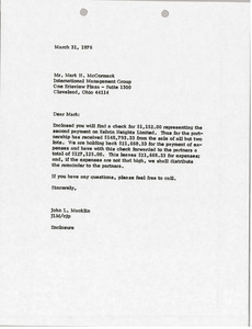 Letter from John L. Macklin to Mark H. McCormack