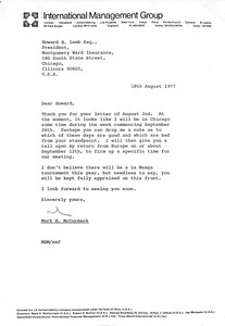 Letter from Mark H. McCormack to Howard H. Lamb