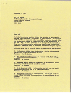 Letter from Mark H. McCormack to Col Hughes