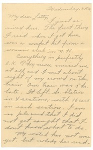 Letter from Frank F. Newth to Letitia Crane