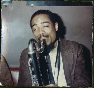 Eric Dolphy: half-length portrait performing at the Jazz Workshop