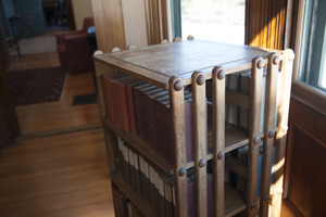 Rotating stand for books at Naulakha, Rudyard Kipling's home from 1893-1896