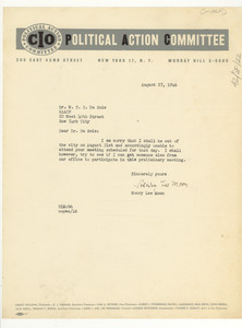 Letter from Henry Lee Moon to W. E. B. Du Bois