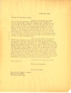Letter from W. E. B. Du Bois to Mr. and Mrs. Alfred W. Hincks