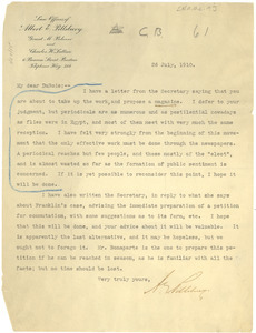Letter from Albert E. Pillsbury to W. E. B. Du Bois