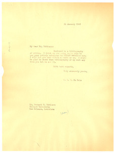 Letter from W. E. B. Du Bois to Bernard F. Robinson