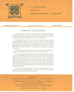 For cooperation toward an Encyclopedia Africana, report number 6