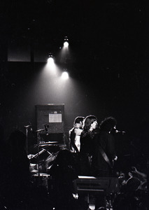 Grateful Dead at Sargent Gym, Boston University: The Grateful Dead onstage, Jerry Garcia, Phil Lesh, and Bob Weir at front