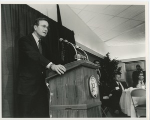 Vice president George Bush speaking at an ICD conference