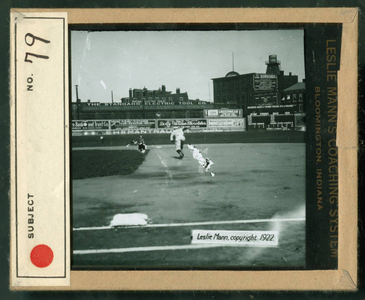 Leslie Mann Baseball Lantern Slide, No. 79