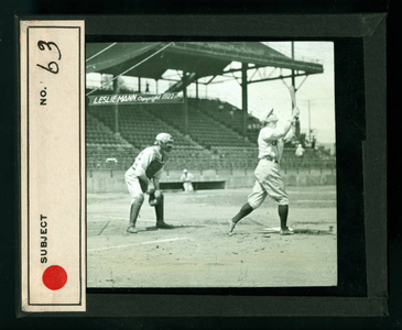 Leslie Mann Baseball Lantern Slide, No. 63