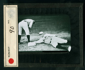 Leslie Mann Baseball Lantern Slide, No. 90