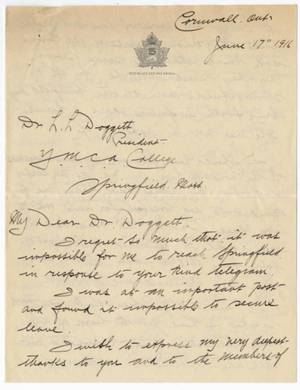 Letter from Charles A. Palmer to Laurence L Doggett (June 17, 1916)