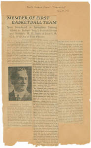 Member of First Basketball Team, North Adams Transcript article, 1911