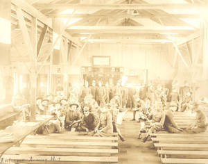 Soldiers in Armory hut YMCA (October 1918)