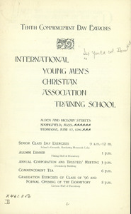 Springfield College Commencement Program (1896)