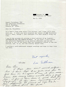 Correspondence Between Angelo Tornabene and Lou Sullivan (May 1989)